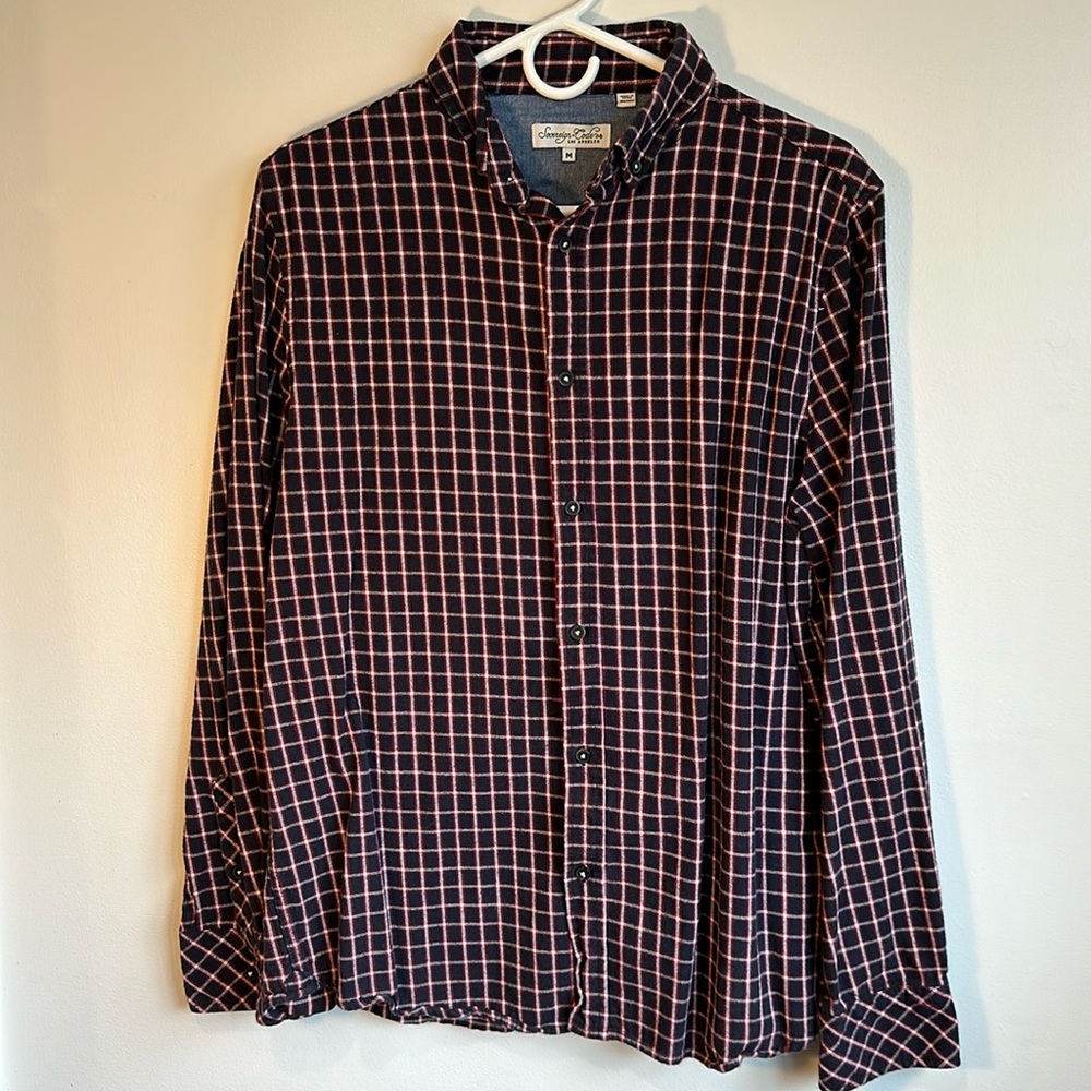 Sovereign Code | Button Down | Mens Medium | Dark Navy & Red
